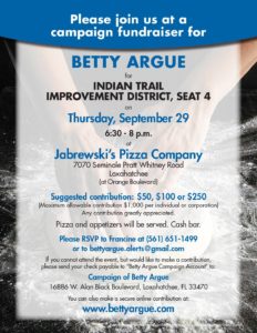 Political Advertisement  Paid for and Approved by Betty Argue for Indian Trail Improvement District Seat 4